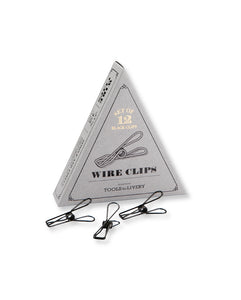 Tools to Liveby Black Wire Clips (Set of 12) - Burrows and Hare