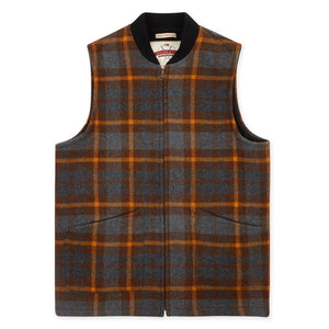 Burrows & Hare Wool Gilet - Navy Check - Burrows and Hare