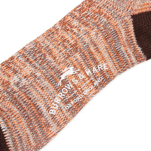 Burrows and Hare Woven Socks - Orange & Brown - Burrows and Hare