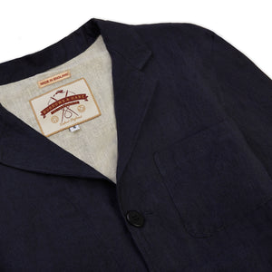 Burrows & Hare Linen  Blazer - Indigo - Burrows and Hare
