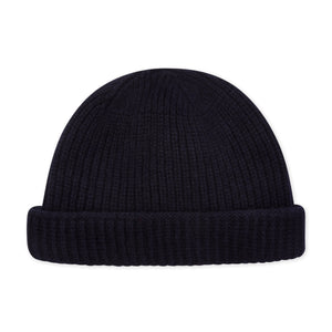 Burrows & Hare Lambswool Beanie Hat - Dark Navy