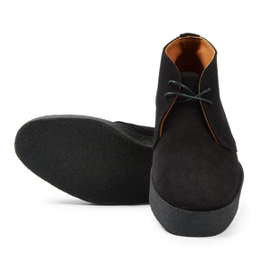 Sanders Suede Chukka Boots with Crepe Sole - Black - Burrows and Hare