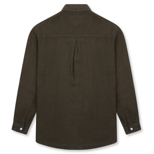 Burrows & Hare Women’s Linen Shirt - Bottle Green - Burrows and Hare