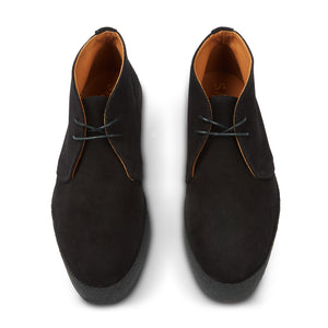 Sanders Suede Chukka Boots with Crepe Sole - Black - Burrows and Hare