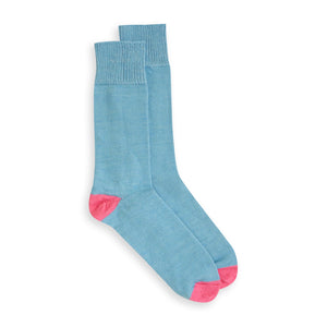 Burrows & Hare Alpaca Socks -  Sky & Pink