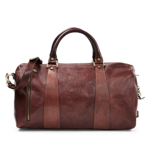 Burrows & Hare 'Arthur' Leather Overnight Bag - Brown - Burrows and Hare