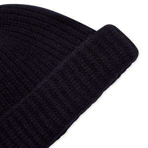 Burrows & Hare Lambswool Beanie Hat - Dark Navy