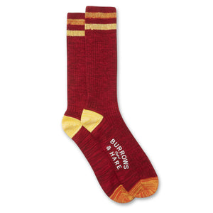 Burrows & Hare Varsity Sock - Red - Burrows and Hare