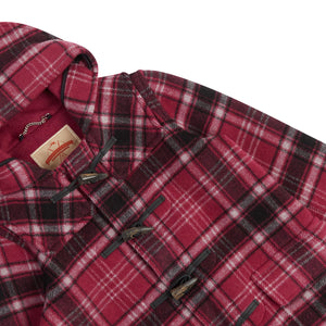 Burrows & Hare Women’s Duffle Coat - Purple Tartan - Burrows and Hare