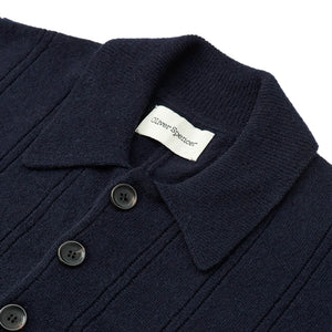 Oliver Spencer Pablo Knitted Polo Shirt - Oslo Navy - Burrows and Hare