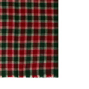 Burrows & Hare Cashmere & Merino Wool Scarf - Tartan Green - Burrows and Hare