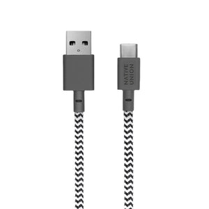 Native Union- Belt Cable  XL USB-C to USB-A - Zebra - Burrows and Hare