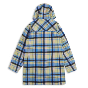 Burrows & Hare Women’s Duffle Coat - Blue Tartan - Burrows and Hare