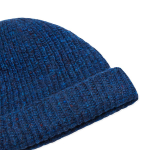 Burrows & Hare Donegal Wool Beanie Hat - Marine - Burrows and Hare