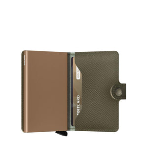SECRID RFID Miniwallet - Saffiano Olive - Burrows and Hare